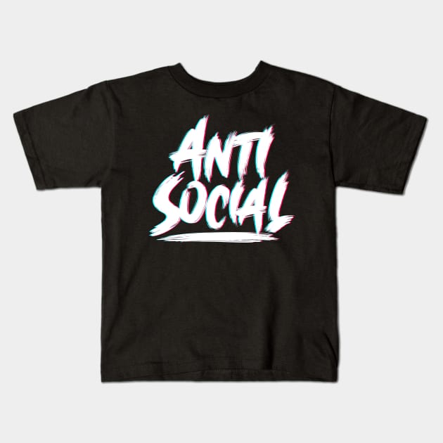 Antisocial - Misanthropic EDM Club Kids T-Shirt by tommartinart